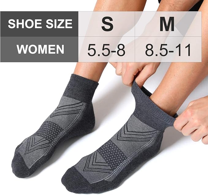CS CELERSPORT 6 Pairs Women's Running Ankle Socks Athletic Sport Socks Cushioned - Image 2