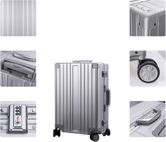TRAVELKING All Aluminum Carry On Luggage Zipperless Hard Shell Luggage Case - Image 2