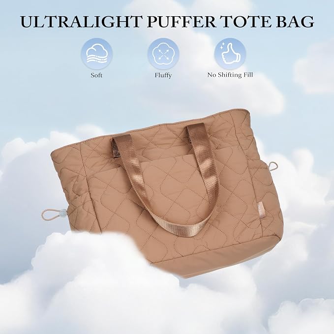 TOPEAST Tote Bag for Women, Large Puffer Tote Bag - Image 7