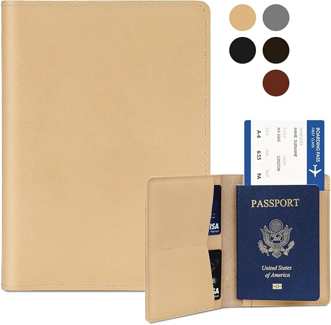 Real Leather Passport Holder for Men and Women, Handmade Wallet Cover Case by Kicoroiny-KeepInnovating