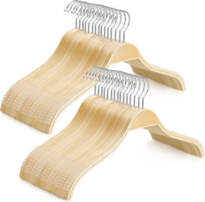 TOPIA HANGER Slim Natural Wood Hangers by TOPIAHANGER