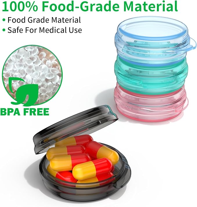 Small Pill Box, Travel Pill Case Portable Daily Pill Organizer Mini Medicine - Image 4