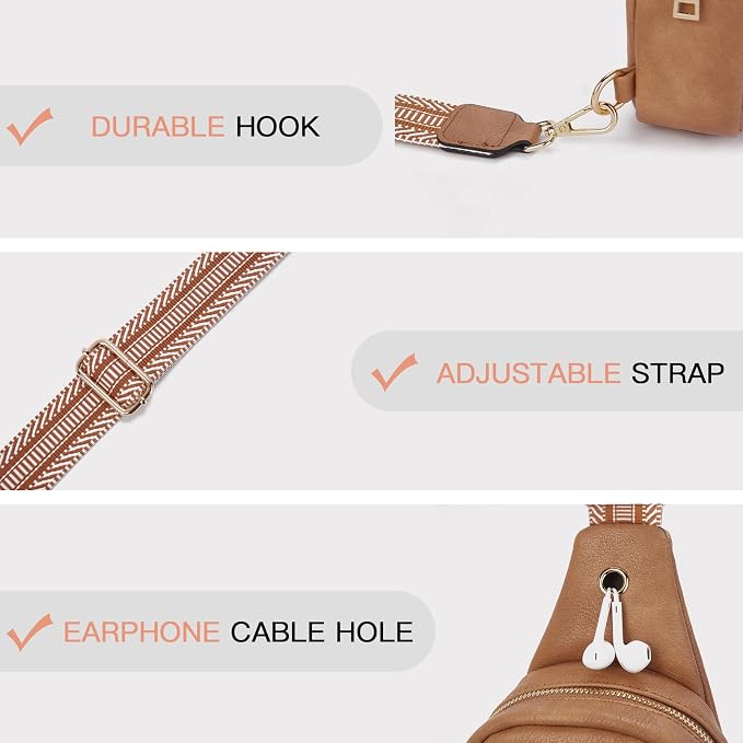 Telena Small Sling Bag for Women Leather Crossbody Fanny Packs Chest Bag for - Image 4