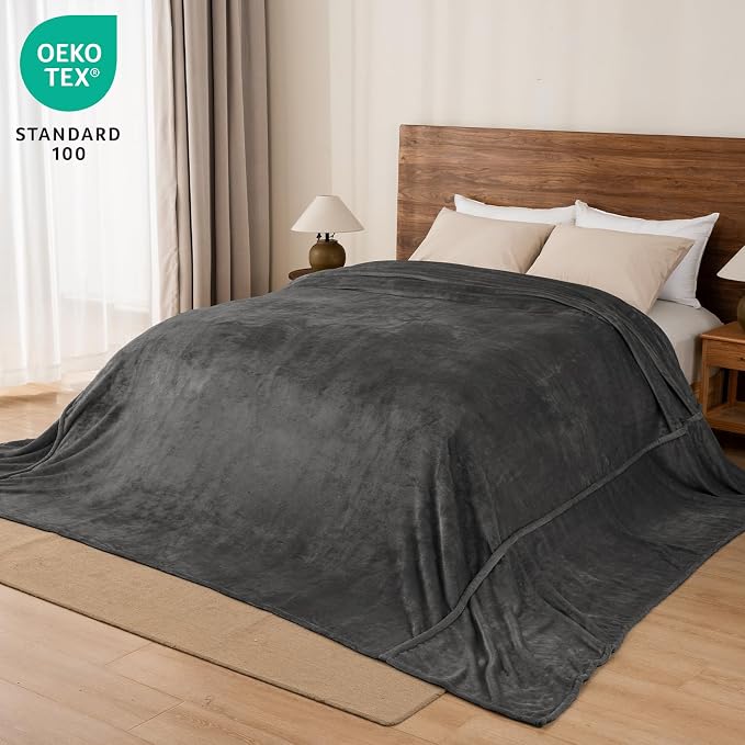 PHF Oversized King Fleece Blanket 120"x120", No Shed No Pilling Big Soft Blanket - Image 5
