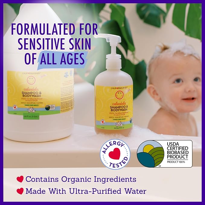 California Baby Calendula Shampoo and Body Wash | 100% Plant-Based | Allergy - Image 4