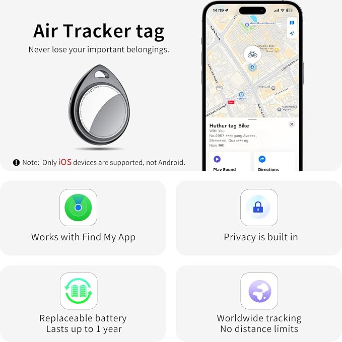 Air Tracker Tags-4 Pack, 5.3 Bluetooth Tracker Work - Image 2