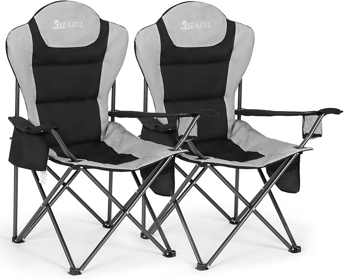 Camping Chairs 2 Pack, Camp Chair by Seazulbeachumbrella