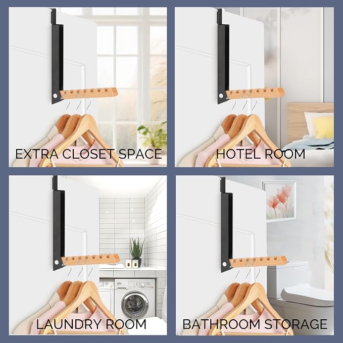 Over The Door Coat Rack: Portable Folding Travel-Friendly Over The Door Clothes - Image 6