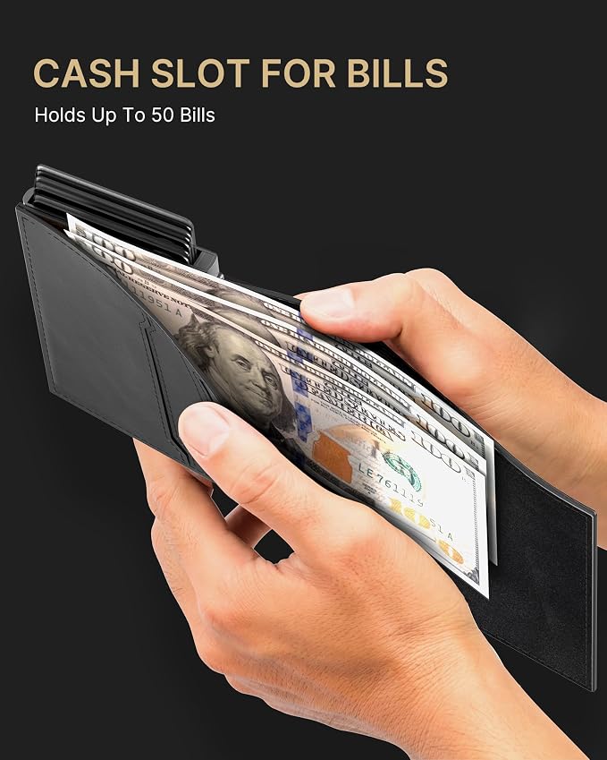 typecase Mens Wallet Card Holder: Pop Up Aluminum Case, Carbon Fiber Leather - Image 7