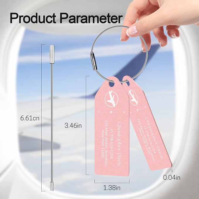 4 PCS Personalized Metal Luggage Tag – Personalized Engraved Suitcase Tag - Image 2