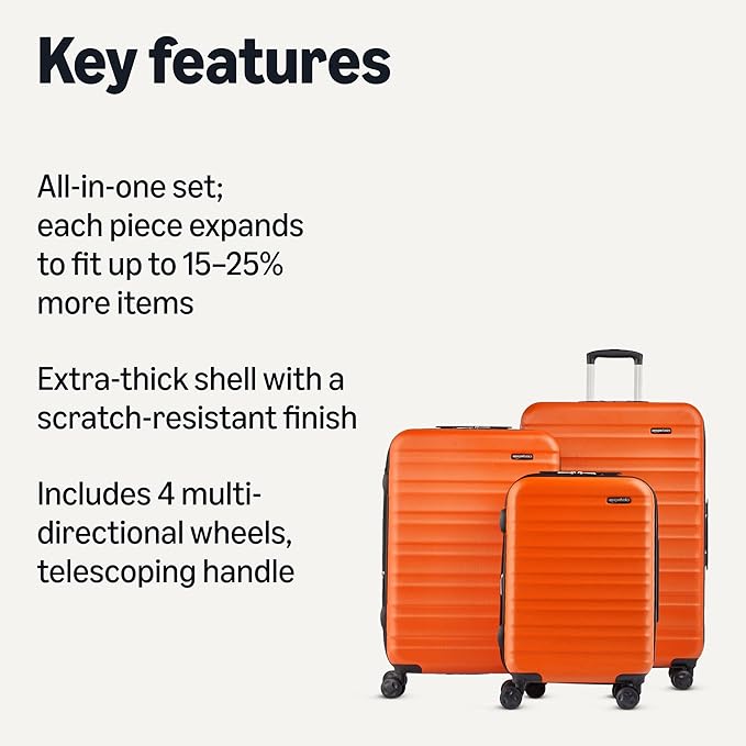 Amazon Basics 3-Piece Set, Hardshell Suitcases - Image 2