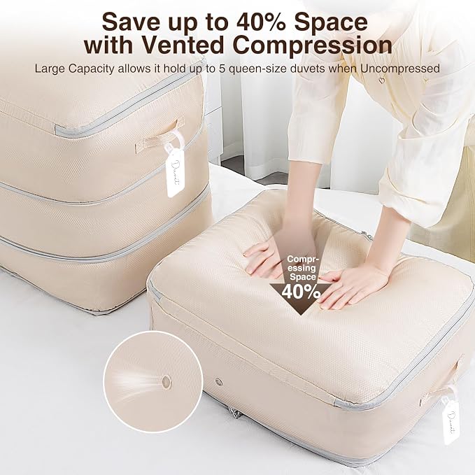 2 Pack Compression Storage Bags - 110L Large Capacity Comforter Storage Bag - Image 3