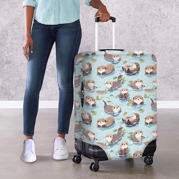 Otter Print Suitcase Cover Fit 22-25 Inch Travel Luggage Covers - Image 4