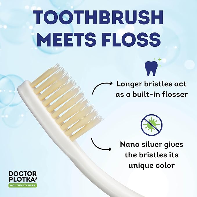 MOUTHWATCHERS Dr Plotkas Soft Flossing Toothbrush, Folding Travel Toothbrush - Image 3