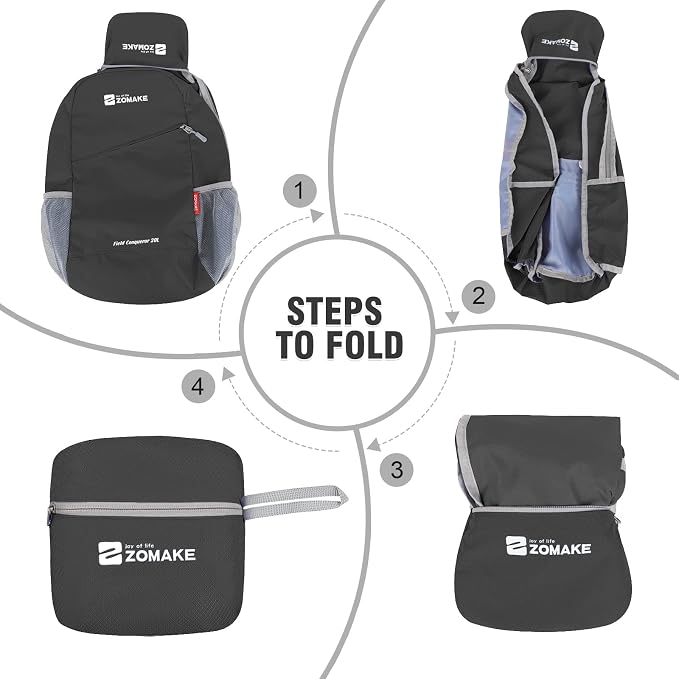 ZOMAKE Lightweight Packable Backpack 20L, Foldable Backpacks Small Daypack - Image 6