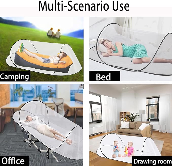 CMINGJ Large Pop Up Mosquito Tent, Portable Foldable Mosquito Net - Image 4