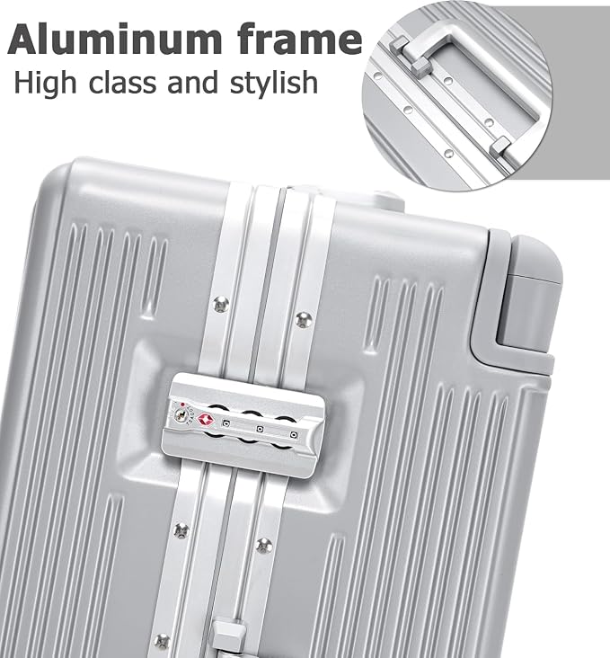 feilario 20" Aluminium Frame Hardside PC Carry on Luggage - Image 5