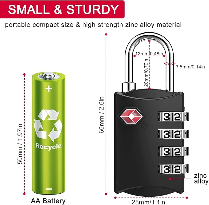 ZHEGE Travel Locks, TSA Approved Locks - Image 5