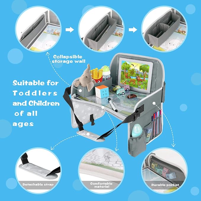 MENZOKE Kids Travel Tray Car Seat Tray - Image 5