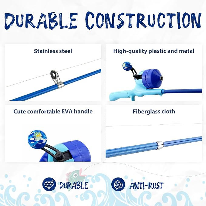 Kids Fishing Pole, Telescopic Fishing Rod, Toddler Collapsible Fishing Rod and - Image 4