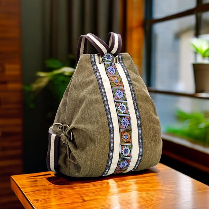 Goodhan Women Canvas Backpack Daypack Casual Shoulder Bag, Vintage Heavy-duty - Image 6