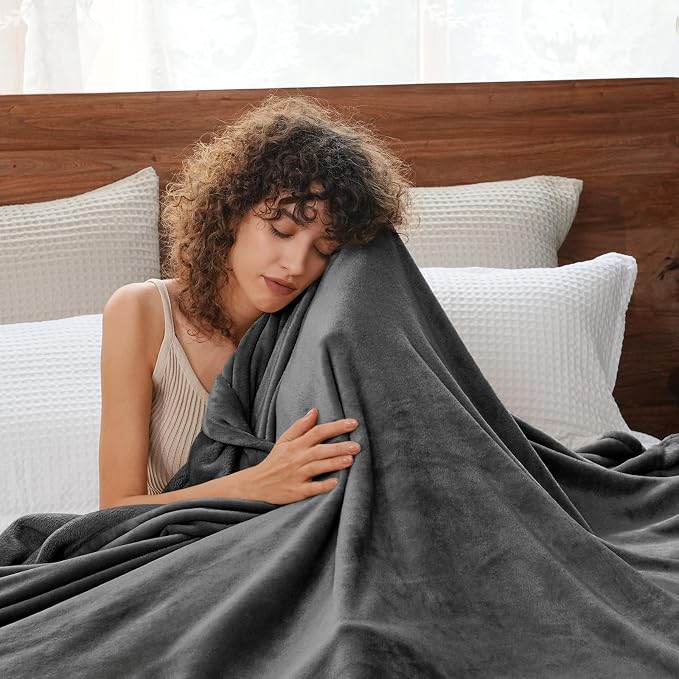 PHF Ultra Soft Fleece Blanket Twin Size, No Shed No Pilling Luxury Plush Cozy - Image 2