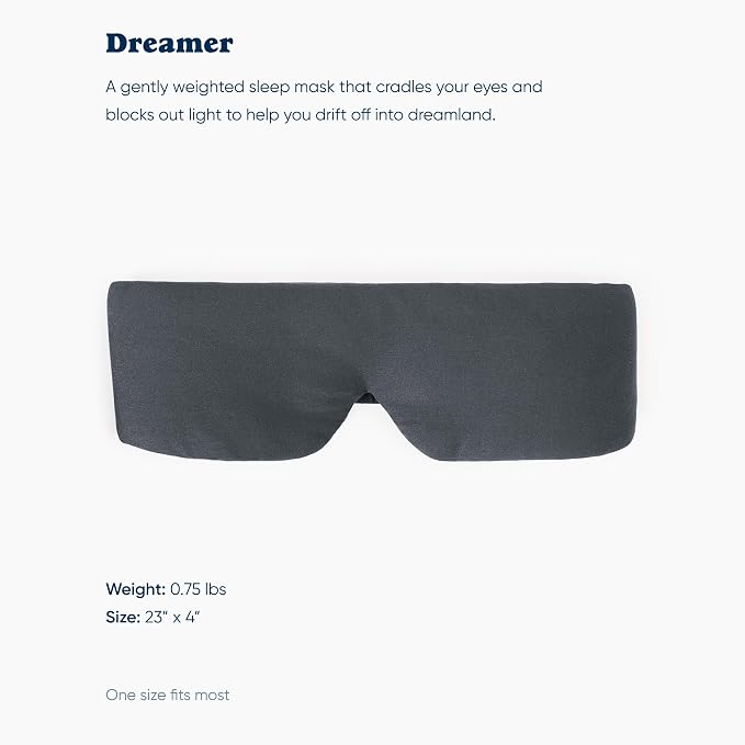 Bearaby Asteroid Grey Sleep Mask 23” x 4” Weighted Eye Mask - Image 2