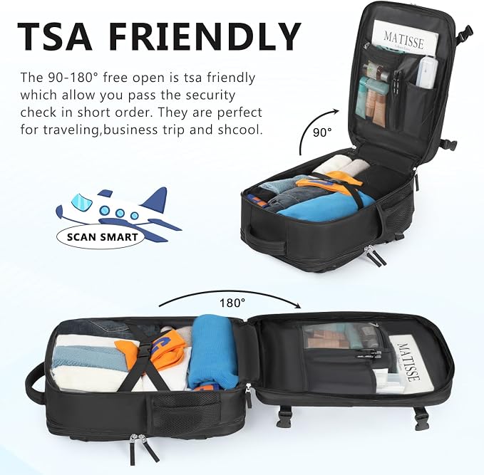 Travel Backpack for Women, Large Carry On Backpack for Travel, Waterproof - Image 7