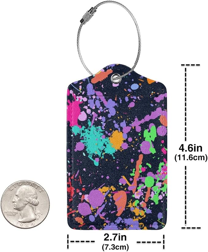 2 Pack Colorful Pop Art Luggage Tag - Image 4