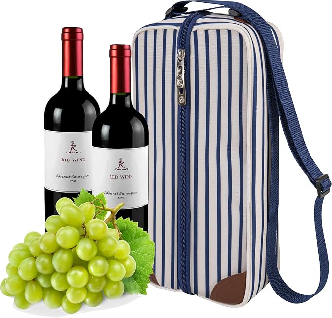 ALLCAMP Wine Tote Bag with Cooler Compartment，Picnic Set Carrying Two Sets of - Image 4