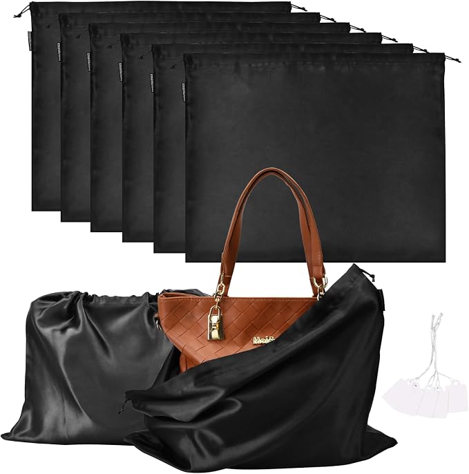 6 Pack Dust Bags for Handbags Silk Dust Cover Bag for Handbags Purses Shoes by GONGKANGYUAN