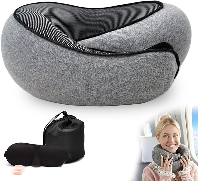 Travel Neck Pillow for Airplane, Memory Foam Travel Neck Pillow, Adults turtle by Creokeriy