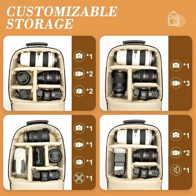 Small Camera Backpack, Classic PU Leather - Image 3