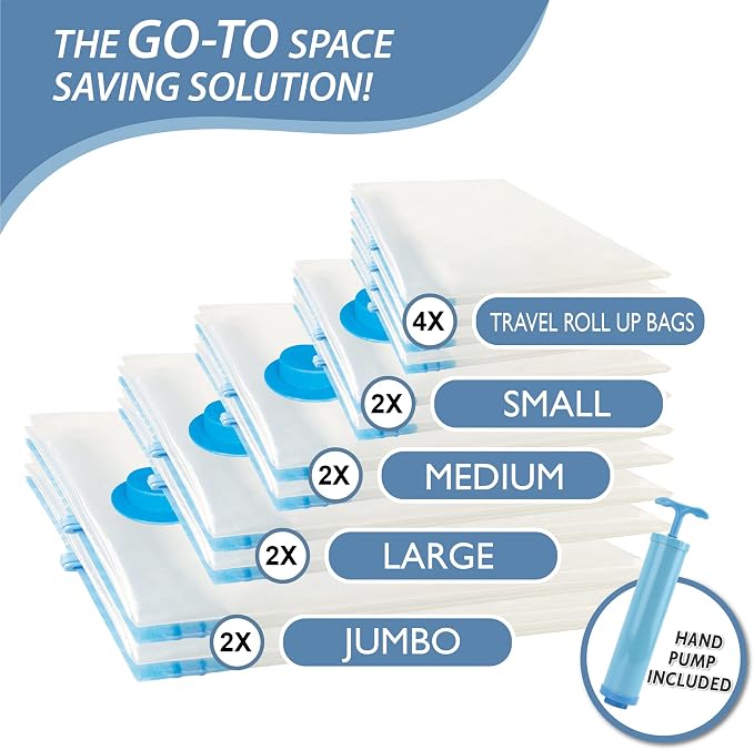 12 Pack Vacuum Storage Bags, Space Saver Vacuum Storage Bags, Vacuum Seal Bags - Image 4