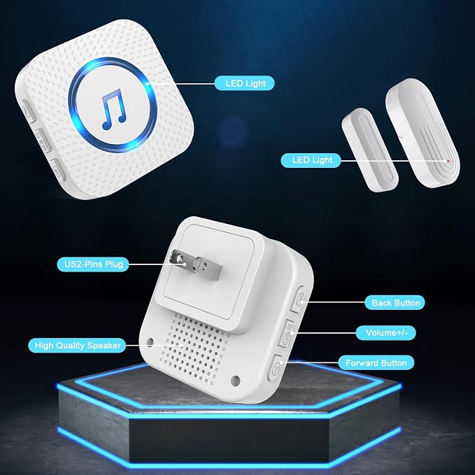 SanJie Door Sensor Chime for Door Opens， Door Entry Chime for - Image 8