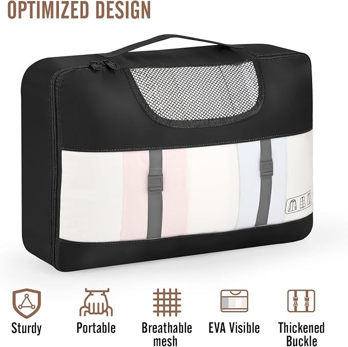 Veken 10 Set Packing Cubes for Travel Essential, Suitcase Organizer Bags in 4 - Image 4