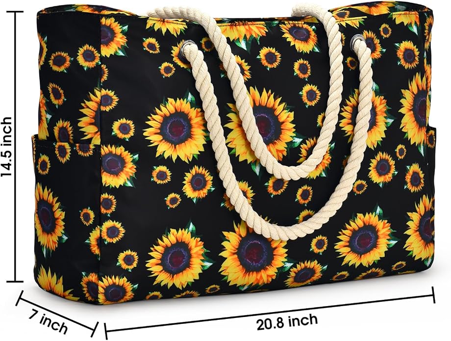 Becokan Beach Bag Large Beach Tote Bag - Image 4
