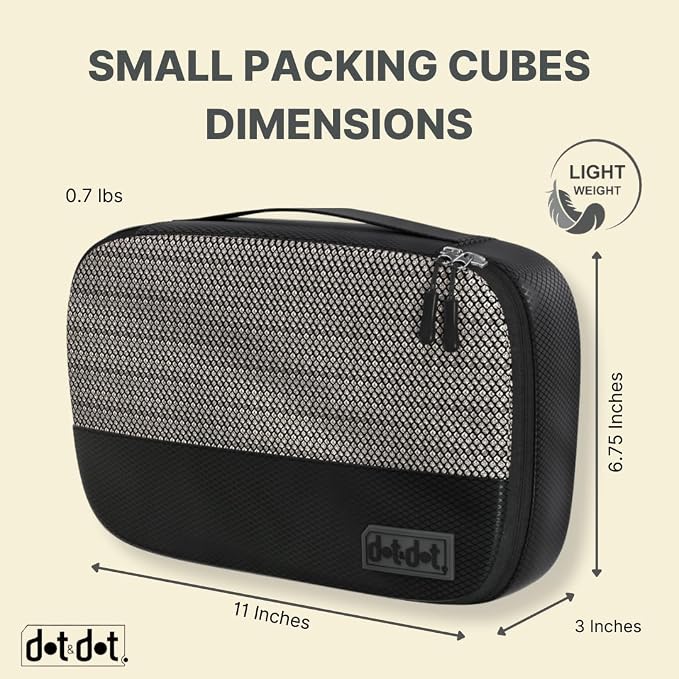 5pc Small Black Packing Cubes for Suitcases - Image 3