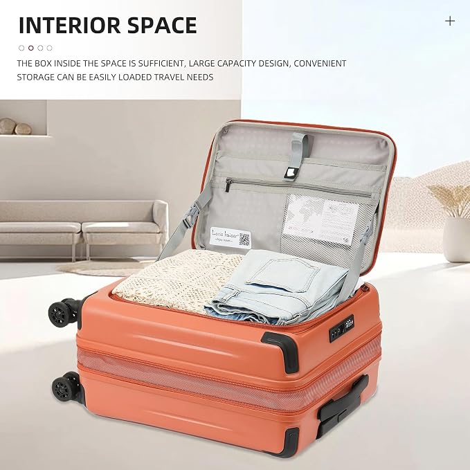 Carry On Luggage, 20Inch Top Opening Airline Approved ABS+PC Hard Shell - Image 9