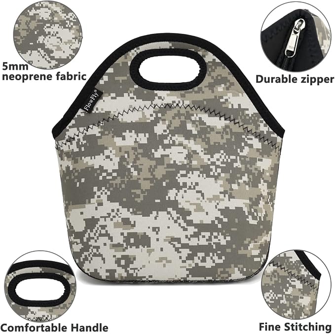 FlowFly Neoprene Lunch Tote Insulated Thermal Reusable Lunch Bag Box - Image 4