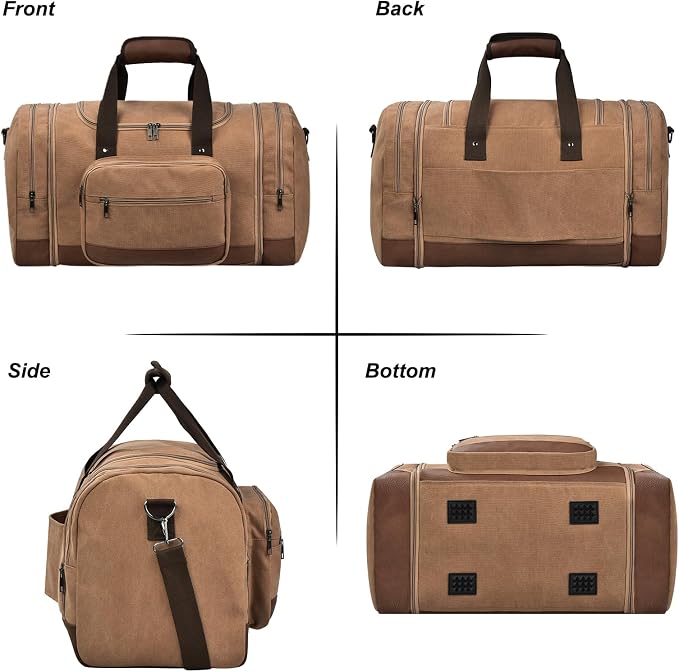 Litvyak Duffle Bag for Travel, 50L Canvas Travel Duffel Bags Overnight Weekend - Image 3