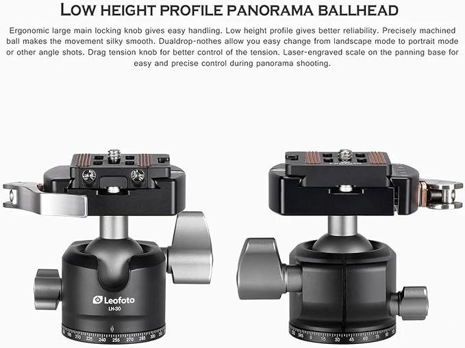 Leofoto Professional Camera Tripod, 4 Leg Sections, 360° Ball Head, Max Load - Image 3