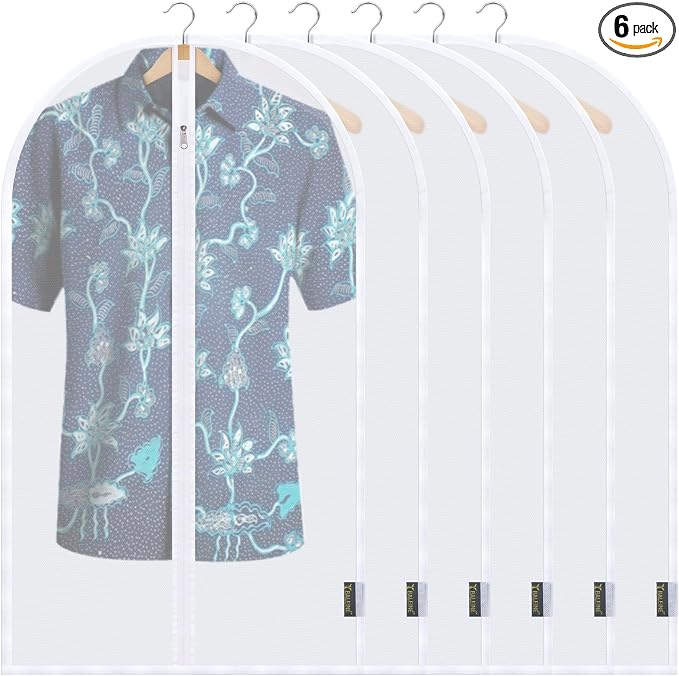 BALEINE 40'' Translucent Garment Bags, 6 Packs PEVA Dress Bag by BALEINE