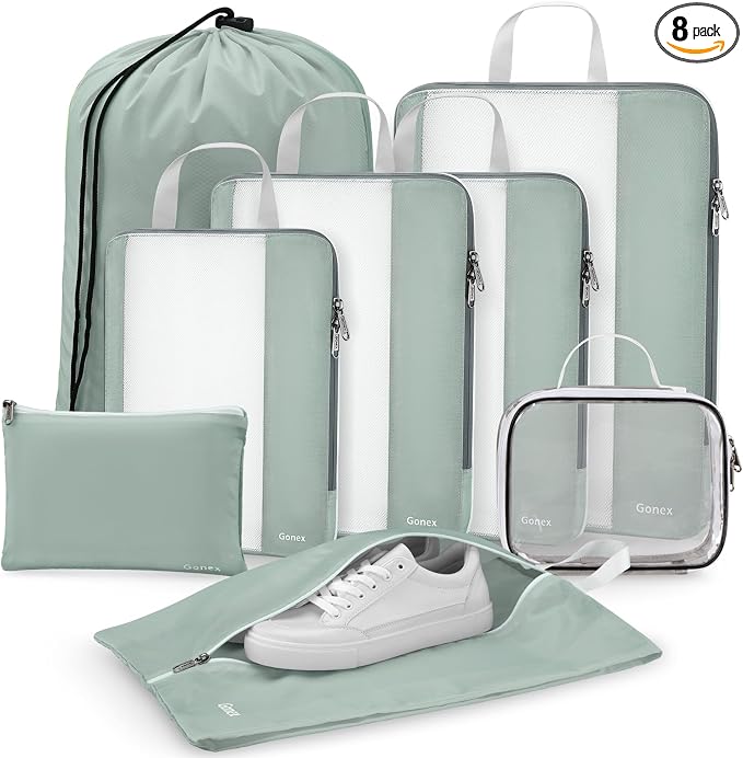 Gonex 8 Set Compression Packing Cubes by Gonex