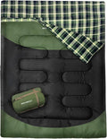 Double Sleeping Bag for Adults Machine Washable 2 Person Camping Sleeping Bag by WKFAMOUTCAMP