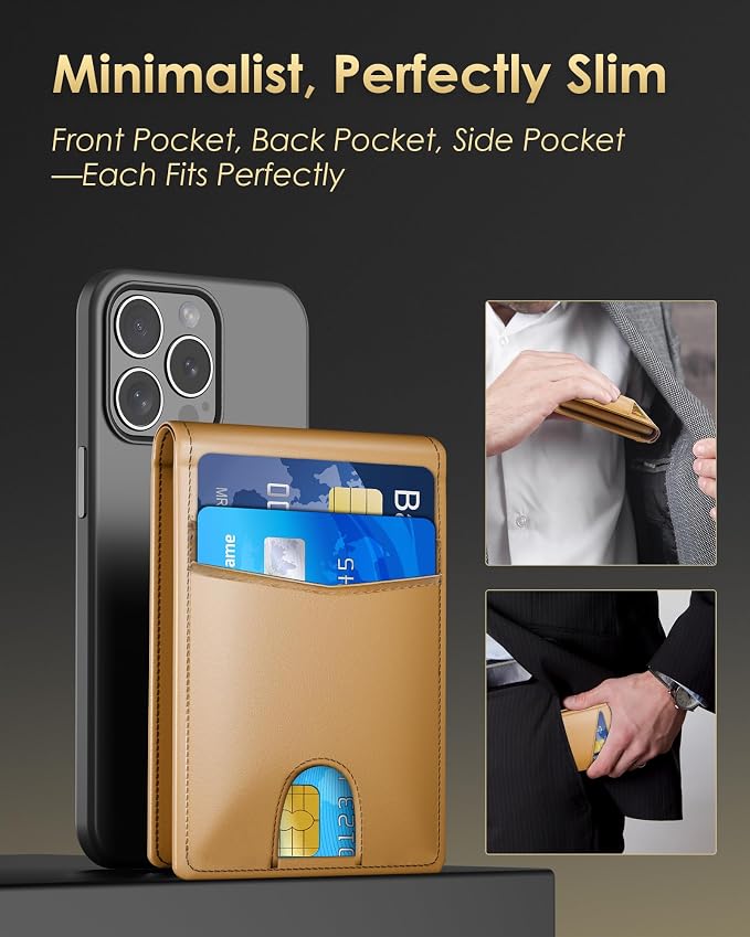 Wallet for Men - RFID Blocking Bifold Slim Minimalist Credit Card Holder Pop Up - Image 3