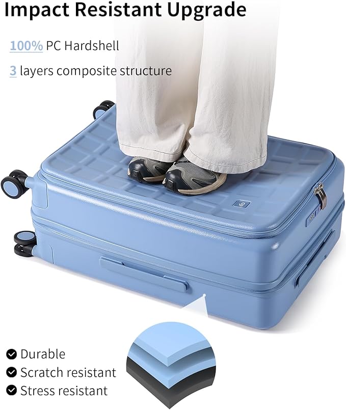 aji Expandable Top Opening Carry On Luggage Airline Approved, 20 Inch - Image 6