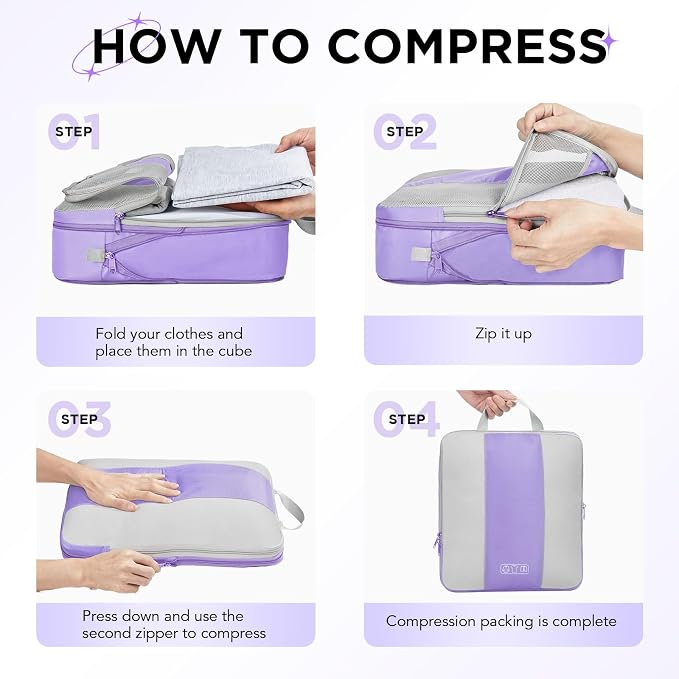 10 Set Compression Packing Cubes - Image 3