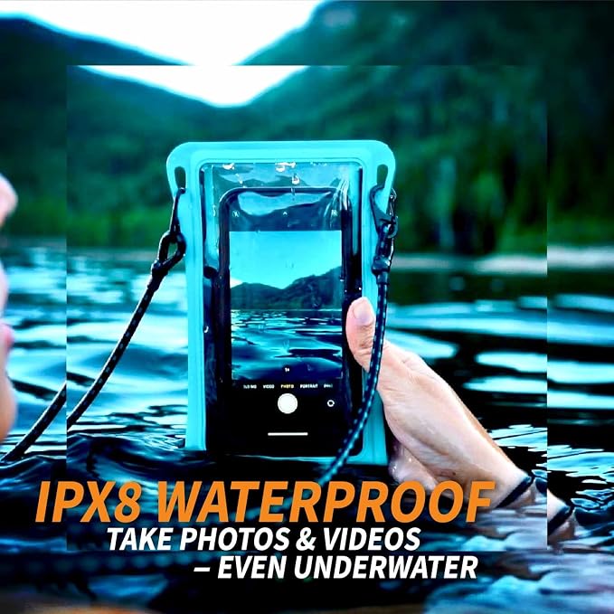 Waterproof Phone Pouch w/Long Lanyard | IPX8 Adventure Grade Cellphone Dry Bag - Image 5