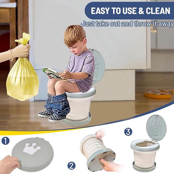 Travel Potty for Toddler, Portable and Foldable Toilet, Apply to Seat Emergency - Image 5